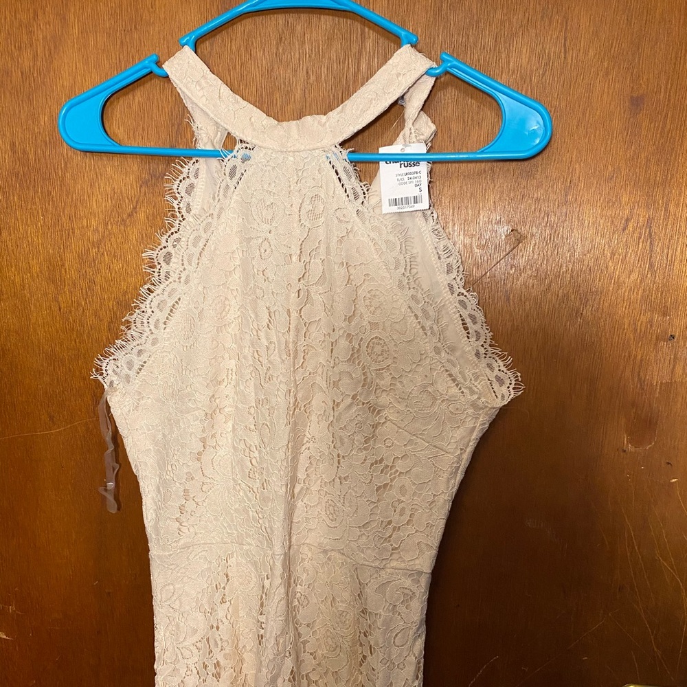 Beige size Small lace romper, brand new with tag